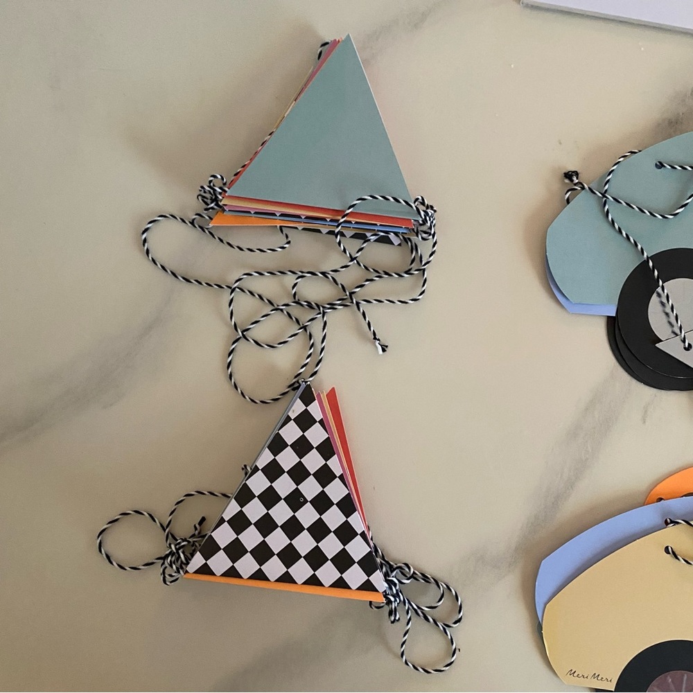 Birthday Decorations Meri Meri Race Car Garlands Set of 2 - Picture 4 of 7